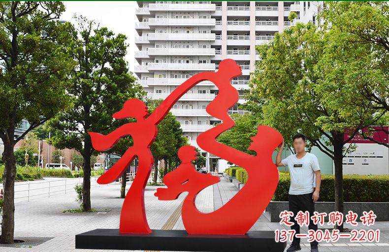 淄博不锈钢福字雕塑传递美好祝福