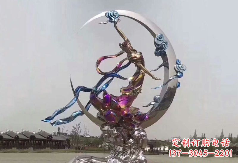 淄博不锈钢嫦娥奔月雕塑