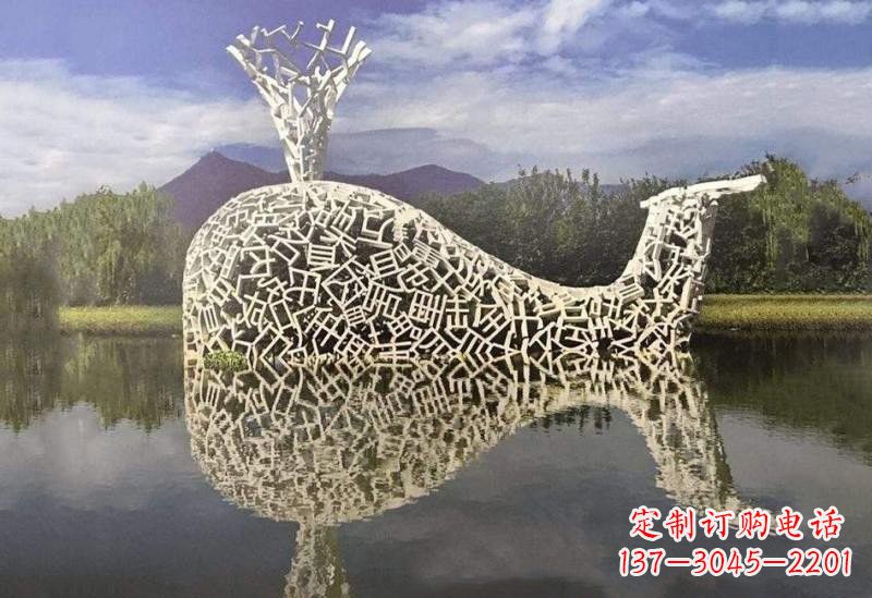 淄博不锈钢鲸鱼雕塑令人惊叹的艺术之作