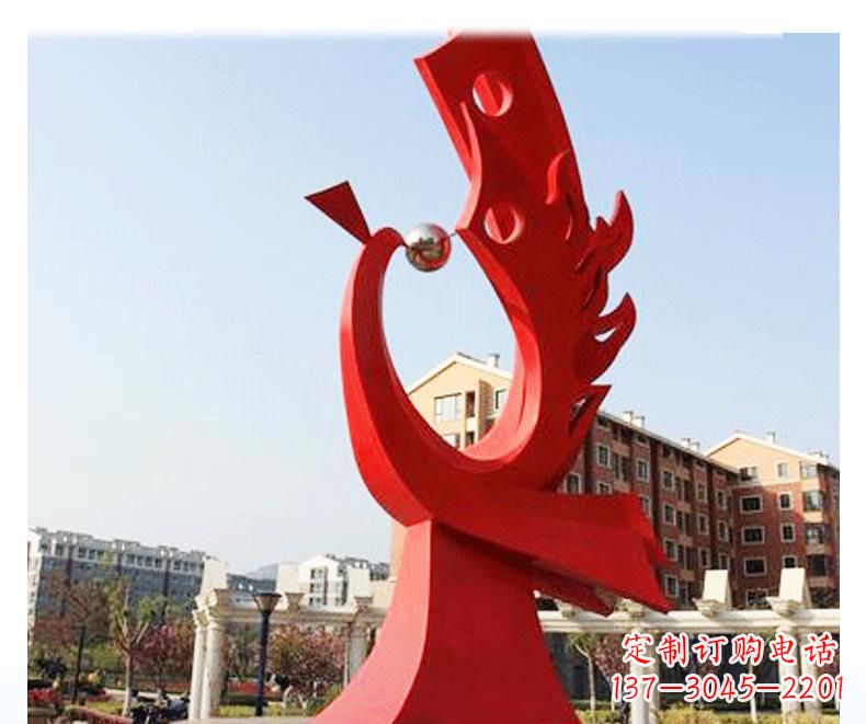 淄博不锈钢凤凰雕塑——象征着新生