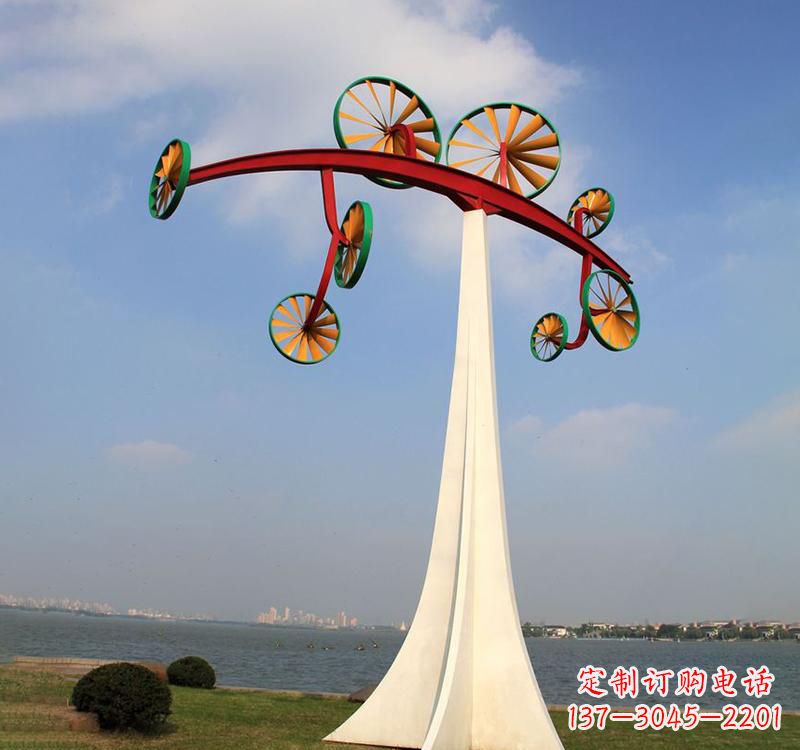 淄博不锈钢风车雕塑缔造美丽公园