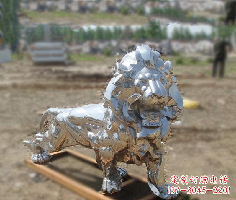 淄博不锈钢雕刻的狮子