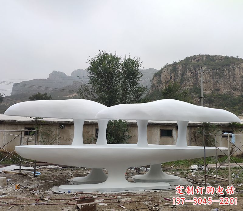 淄博不锈钢蘑菇雕塑美丽的景观装置