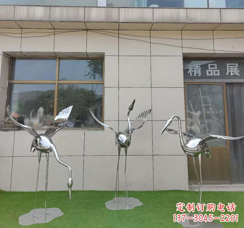 淄博不锈钢仙鹤雕塑传承传统文化