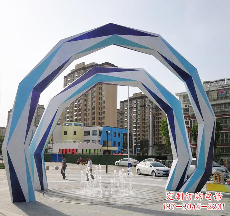 淄博不锈钢拱门雕塑令人惊叹的艺术品