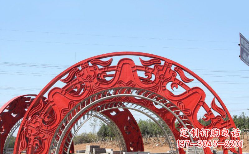 淄博不锈钢拱门雕塑美丽的艺术精品