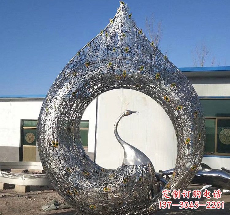 淄博优雅的不锈钢孔雀雕塑