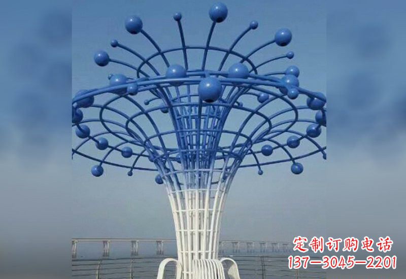 淄博不锈钢广场上的喷泉雕塑