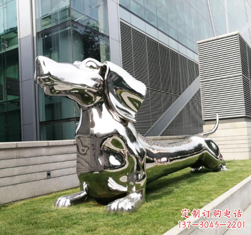淄博不锈钢动物雕塑——狗