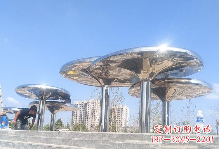 淄博不锈钢广场凉亭雕塑——精美雕塑点缀美丽环境
