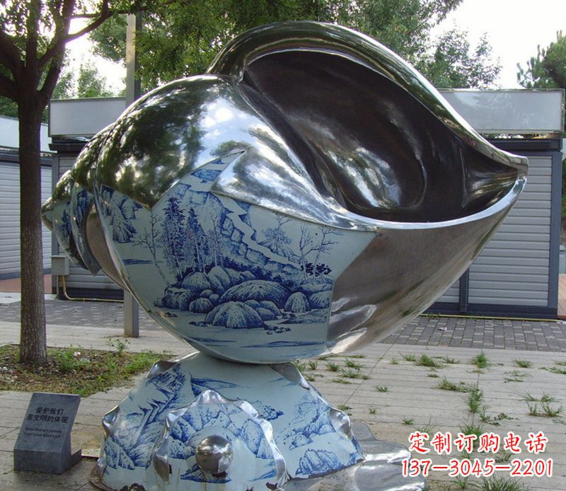 淄博不锈钢海螺雕塑精致美观的艺术品