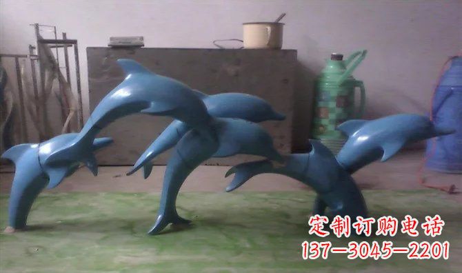 淄博不锈钢海豚雕塑精致的艺术品