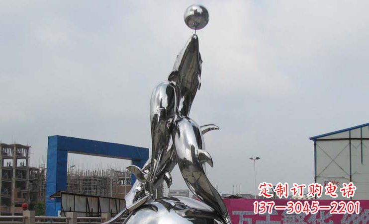 淄博不锈钢海豚雕塑海洋之美的象征