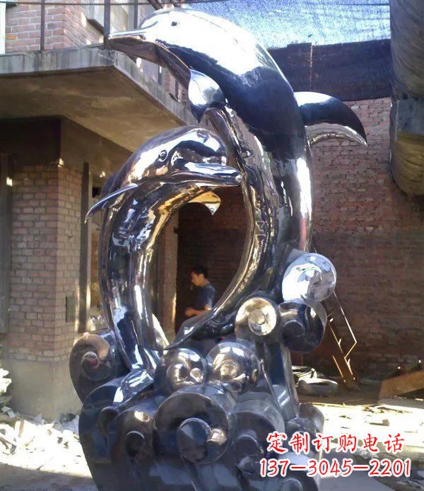 淄博不锈钢海豚美观动态的雕塑