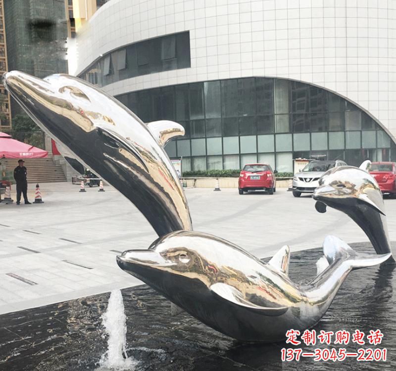 淄博不锈钢海豚雕塑艺术与美的结合