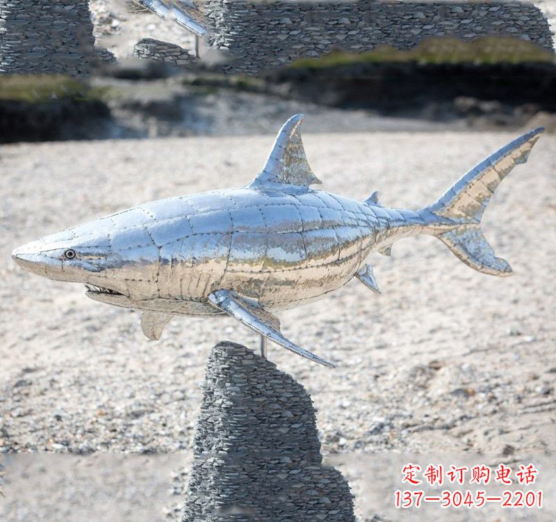 淄博不锈钢海洋公园鲨鱼雕塑