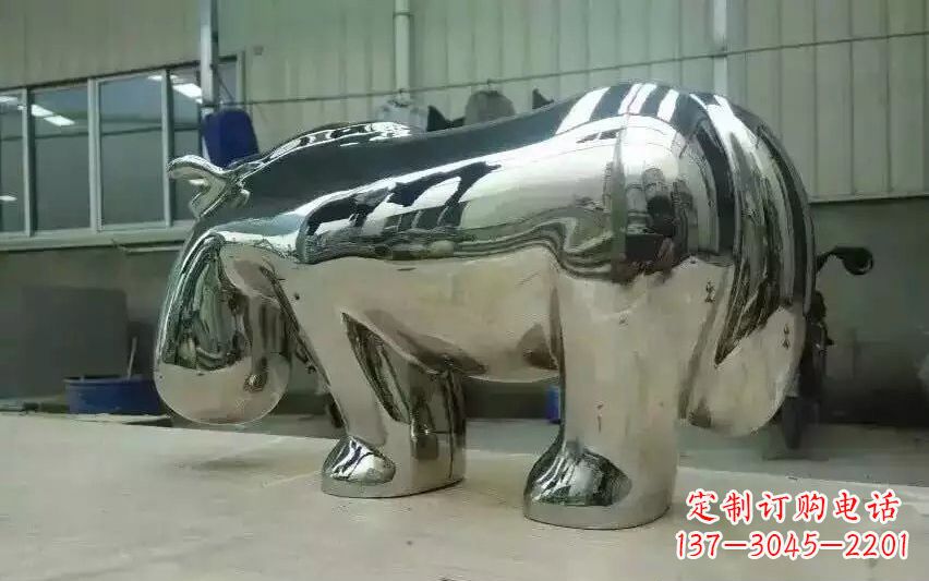 淄博不锈钢河马雕塑美观耐用的艺术品