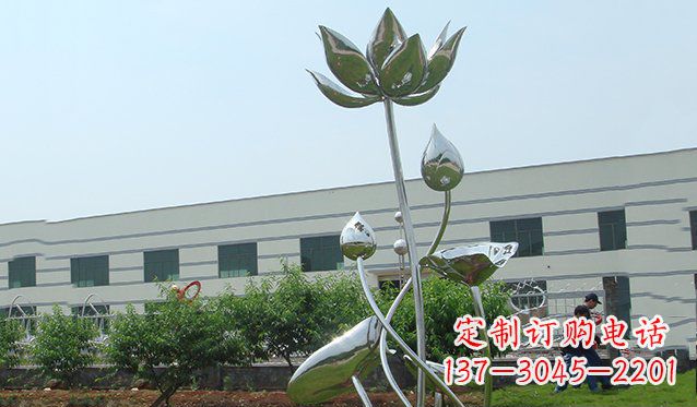 淄博不锈钢荷花雕塑