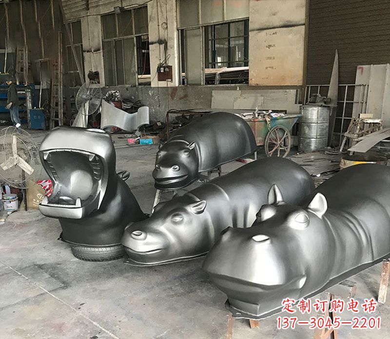 淄博不锈钢河马雕塑——艺术与自然的完美结合