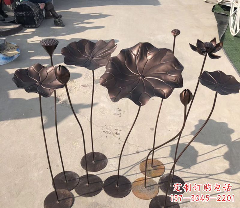 淄博不锈钢荷花雕塑传承传统文化