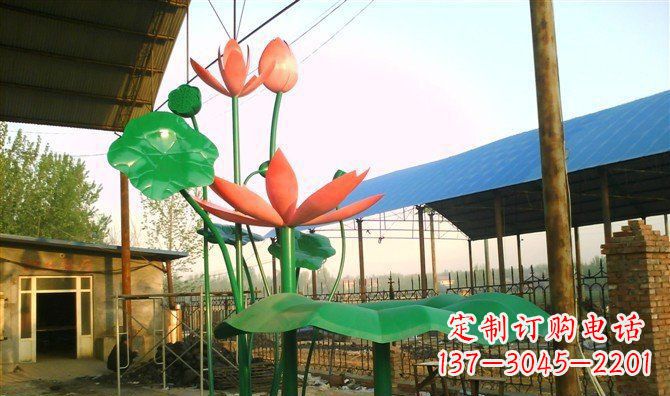 淄博不锈钢荷叶雕塑精美而优雅