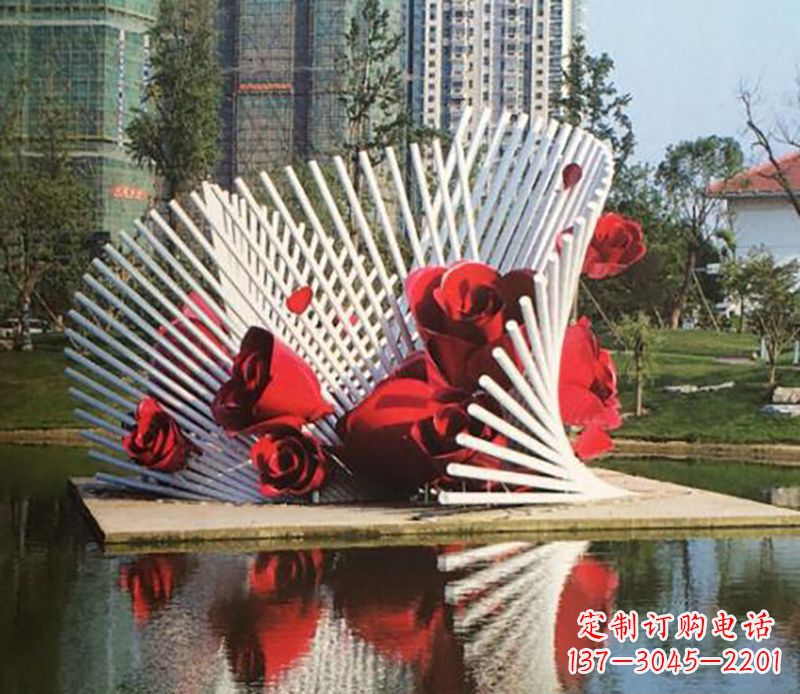 淄博不锈钢玫瑰雕塑——美丽的艺术之作