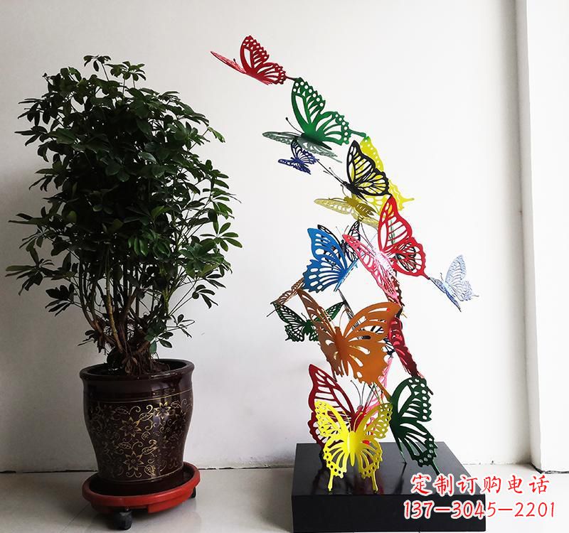 淄博不锈钢蝴蝶雕塑精美的艺术品