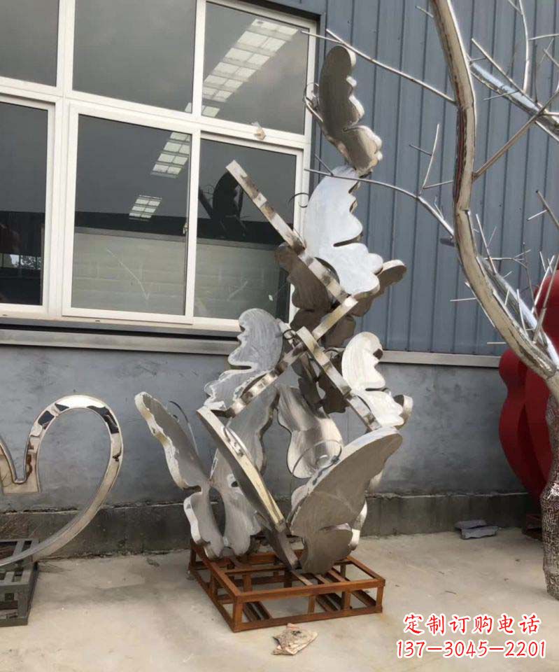 淄博蝴蝶之舞不锈钢雕塑精美绝伦