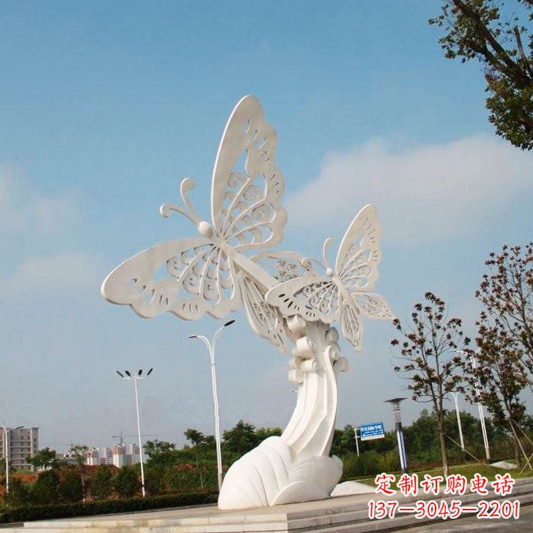 淄博不锈钢蝴蝶雕塑——美丽传递自然之美