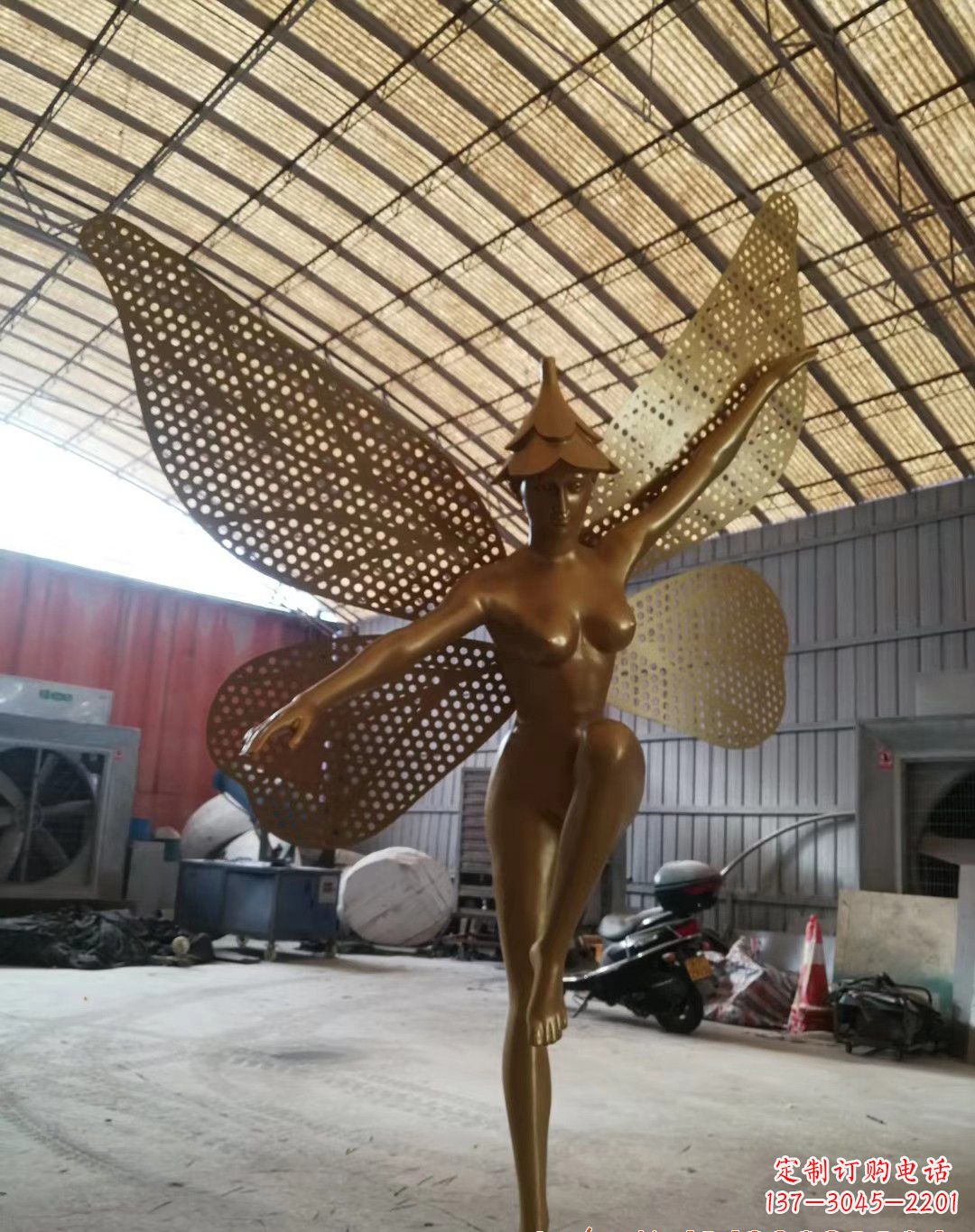 淄博不锈钢蝴蝶仙子雕塑精美的美丽之作