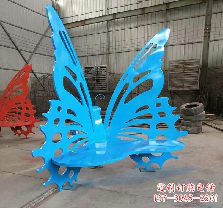 淄博不锈钢蝴蝶座椅雕塑艺术精品