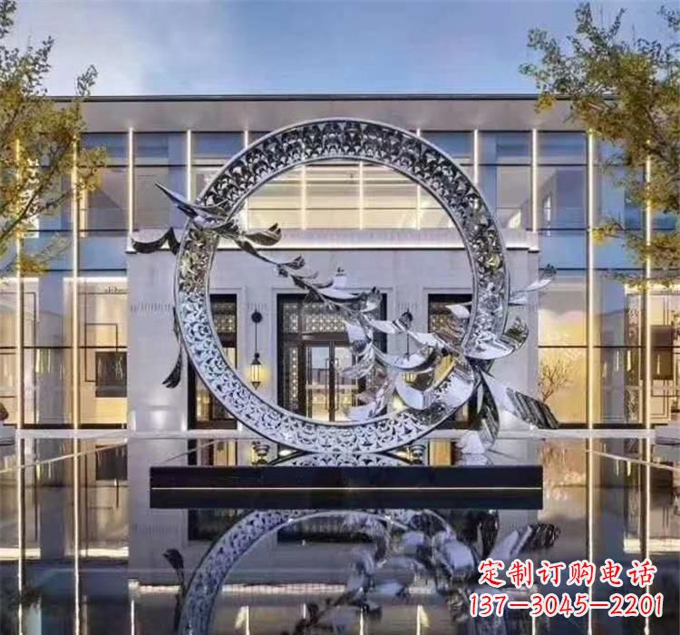 淄博大雁飞翔,不锈钢户外雕塑雍容陈列