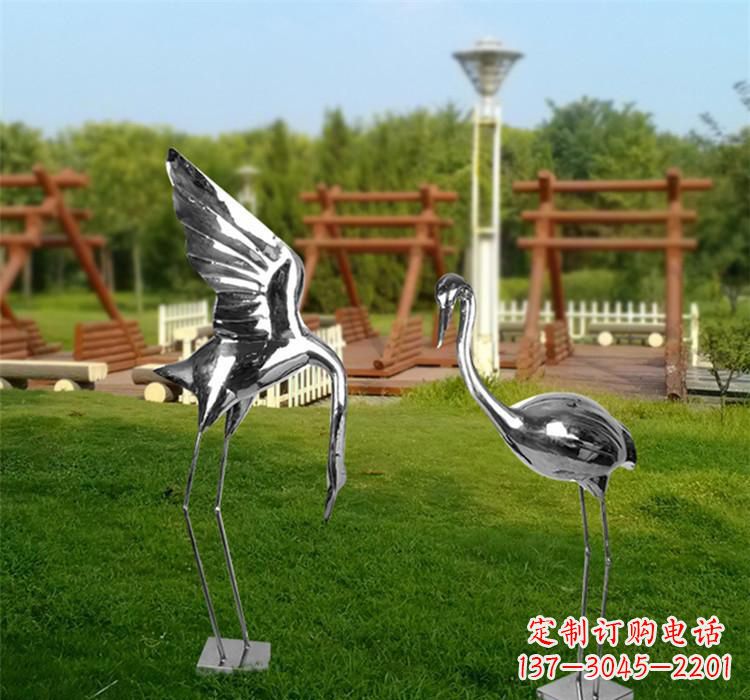 淄博不锈钢仙鹤雕塑艺术精美、气质高雅