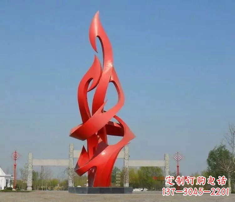 淄博火苗雕塑点缀城市景观