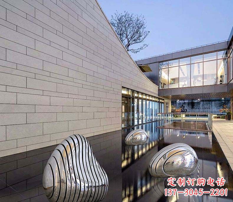 淄博精美不锈钢假山雕塑