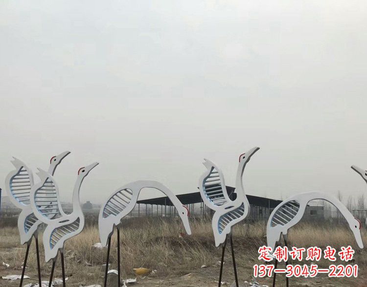 淄博精美不锈钢仙鹤雕塑