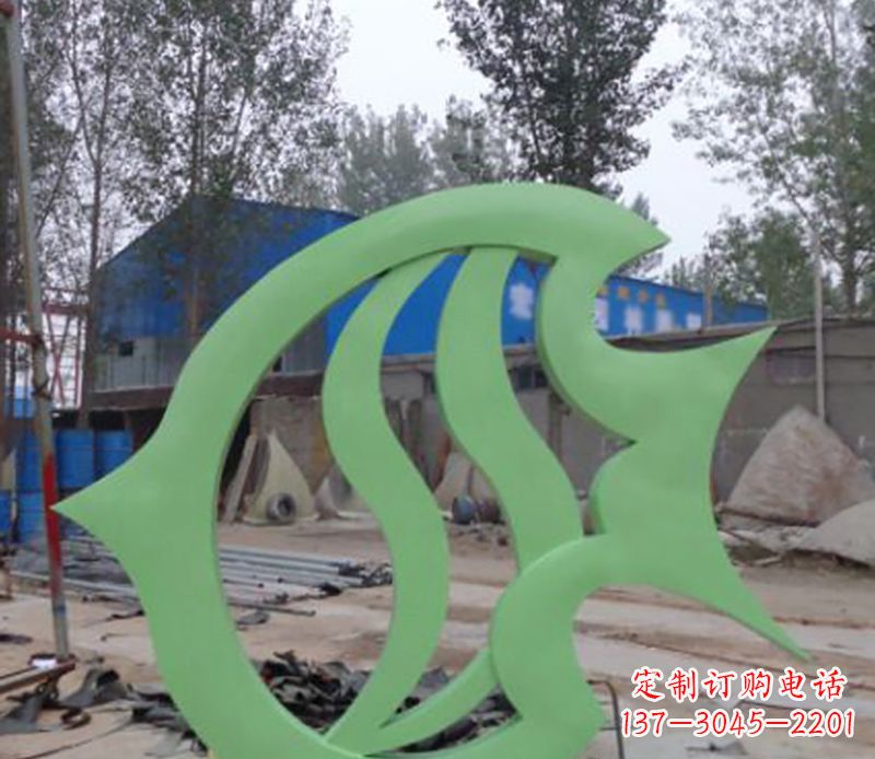 淄博不锈钢剪纸鲤鱼雕塑——传承传统艺术