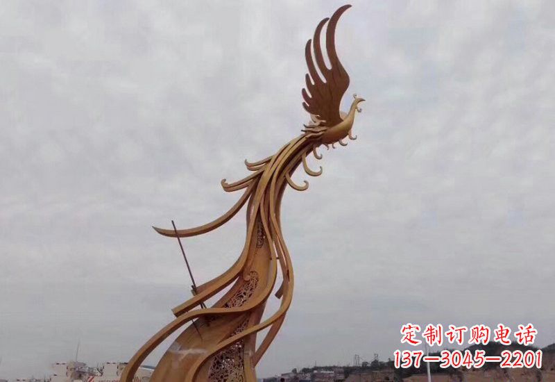 淄博不锈钢凤凰雕塑精致美观
