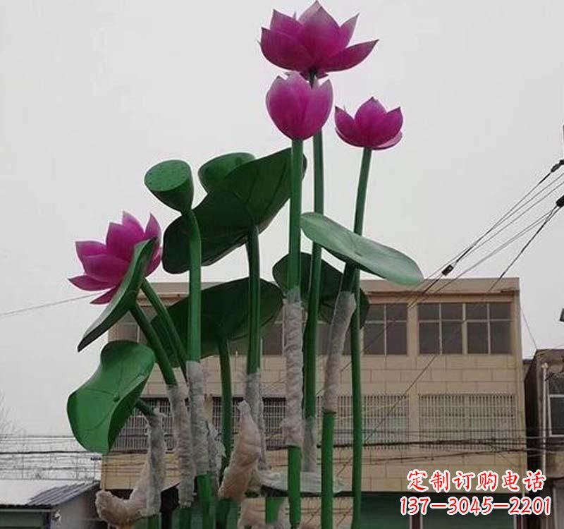淄博不锈钢荷花雕塑——精美绝伦