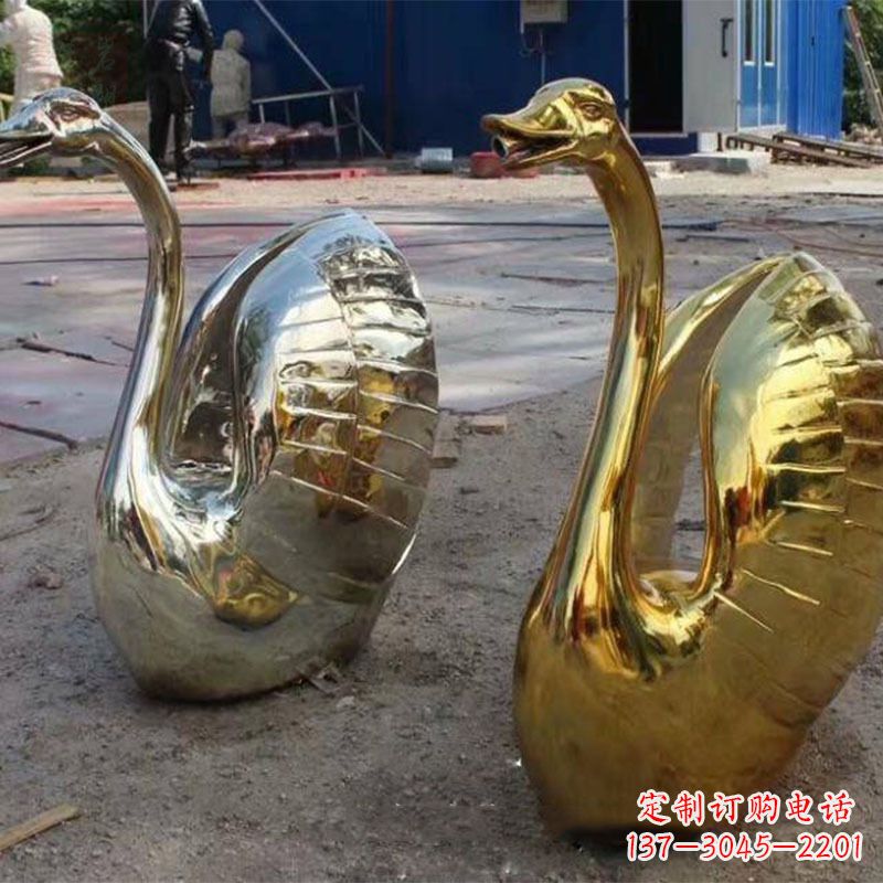淄博不锈钢天鹅雕塑精美而绚丽