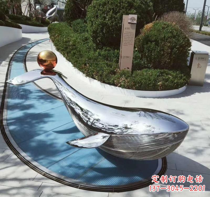 淄博精美不锈钢海豚雕塑