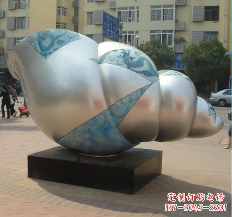 淄博不锈钢海螺雕塑艺术的精美融合