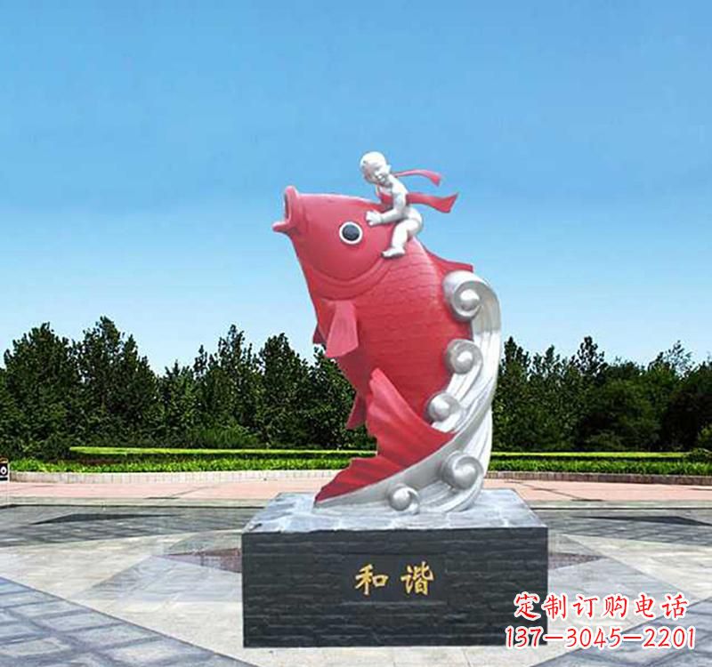 淄博不锈钢鲤鱼雕塑精美绝伦