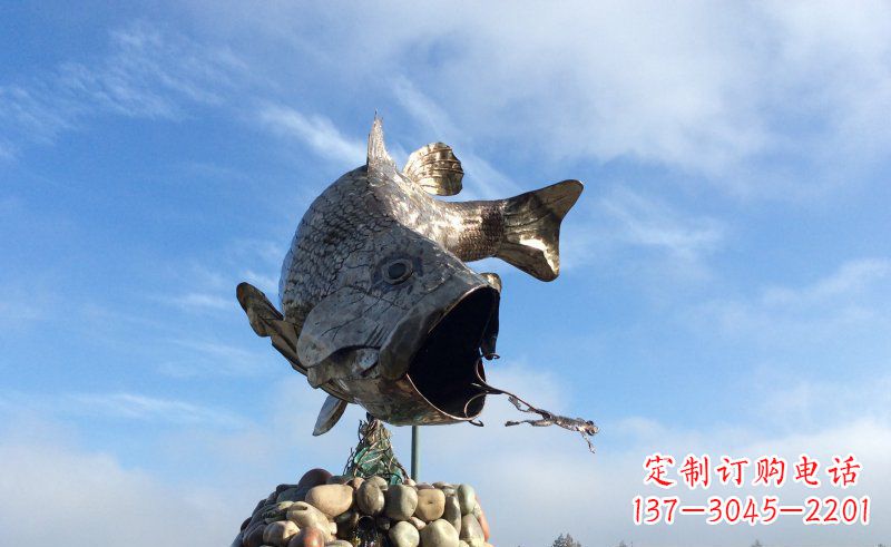 淄博不锈钢鲤鱼雕塑传承中国传统文化