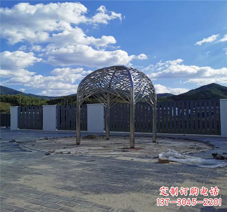 淄博不锈钢凉亭雕塑美丽的艺术之作