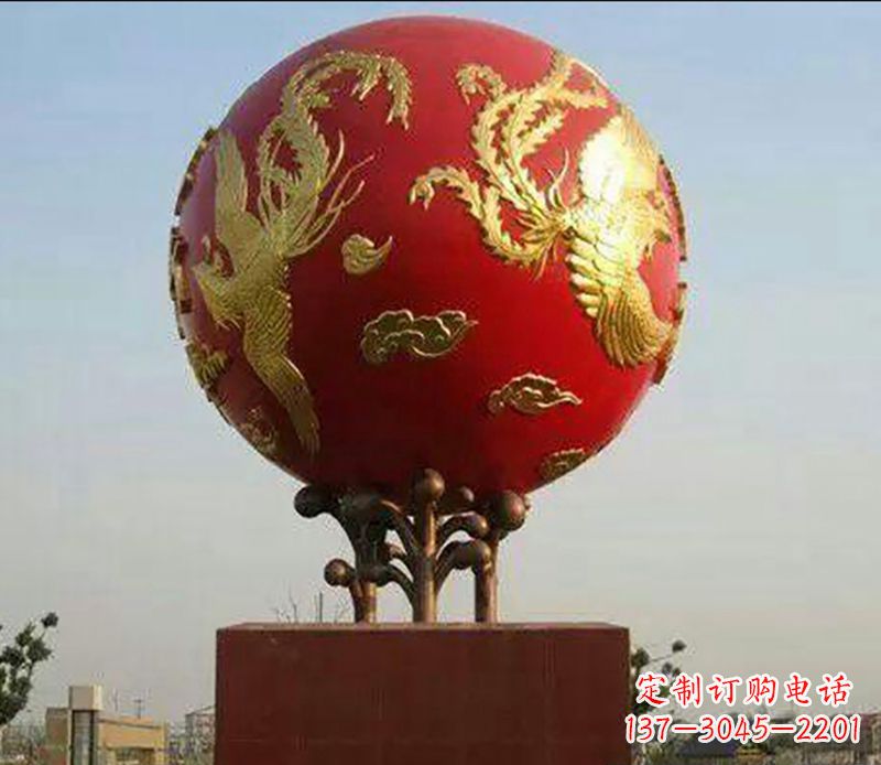 淄博不锈钢龙凤呈祥雕塑传统艺术的精美体现