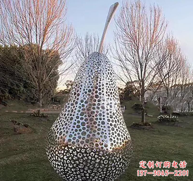 淄博不锈钢镂空水果雕塑精美绝伦