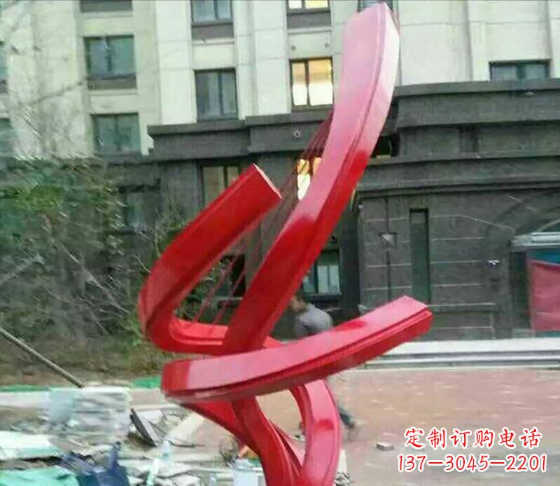 淄博不锈钢螺旋飘带雕塑