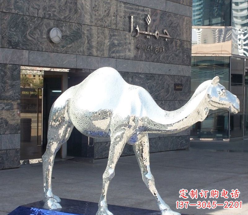 淄博不锈钢骆驼雕塑精美外形折射古朴美感