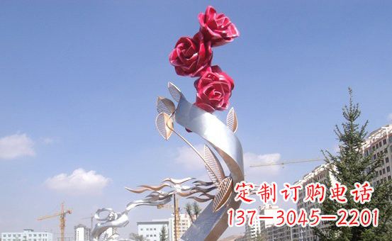 淄博不锈钢玫瑰雕塑精致的艺术之美